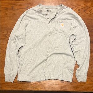 Carhartt Light Gray Men's Long Sleeve Henley